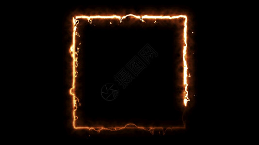 计算机在黑色背景上产生火能方格3D转换抽象的火循环转换抽象的火循环图片