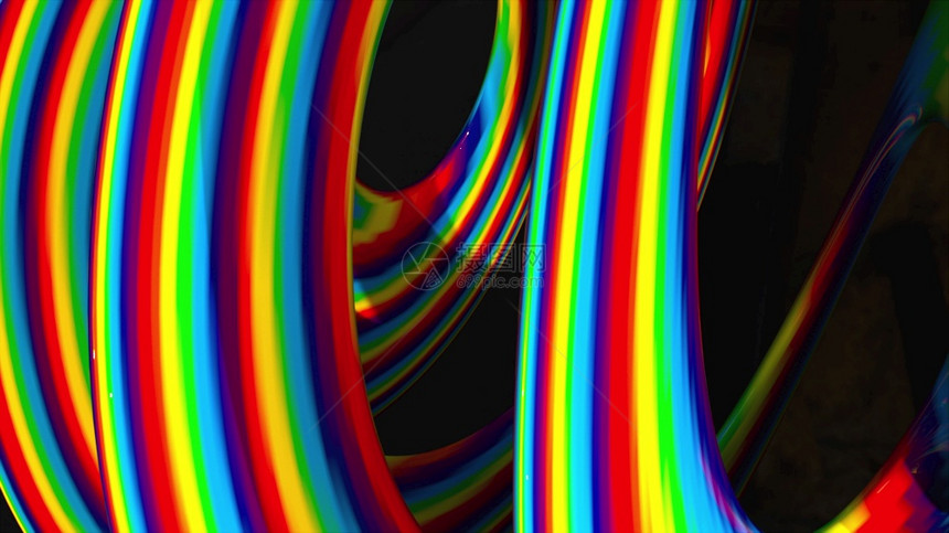 彩色扭曲形状计算机生成抽象催眠背景3D生成旋转线彩色扭曲形状计算机生成催眠背景图片