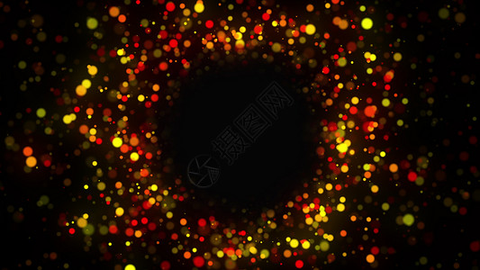 计算机生成了抽象的美丽背景彩色圆形粒子的随机流动形成一个旋涡3D圆旋转的松果计算机生成了抽象背景圆旋转的松果覆盖了旋转的松果背景图片