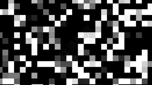 黑色方块计算机生成了含有白色和黑方块的抽象技术背景3D生成了大型像素计算机生成了含有白和黑方块的抽象技术背景背景