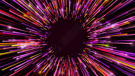 3d从彩光束穿透长走廊光速亮线正在运动中计算机生成了现代宇宙背景从光束穿透长走廊光速亮线在运动中背景