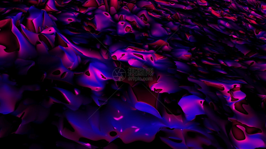 具有明亮模糊点的远期液体计算机生成了抽象背景3D映射有模糊点的远期液体图片