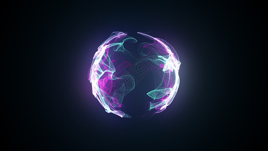 球发光抽象魔球电脑生成背景发光氖粒子形成的多色气体形状shine元素的3d渲染抽象魔球电脑生成背景发光氖粒子形成的多色气体形状未来元素背景