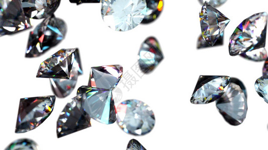 大钻石坠落计算机产生晶体雨3D美丽背景巨大钻石计算机背景图片