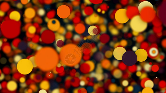 含有许多色透明圆形粒子的抽象背景计算机生成3d转换图片
