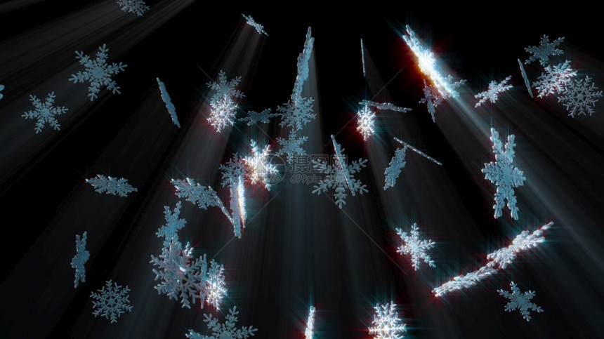 大型落下的晶雪花计算机生成3D覆盖冬季背景覆盖冬季背景图片