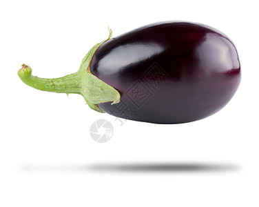 整个紫色新鲜茄子绿底白秋收背景图片