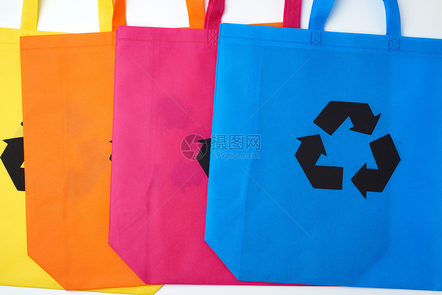 多色粘胶环保袋环保理念图片