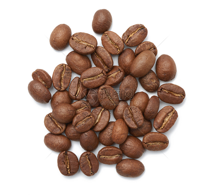 阿拉伯烤咖啡豆孤立在白色背景上一堆美味的成分图片