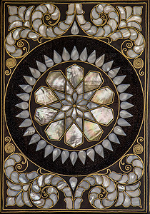 伊斯坦布尔珍珠之母印章的奥托曼艺术范例高清图片