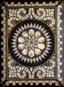 经典南昌印章伊斯坦布尔珍珠之母印章的奥托曼艺术范例背景