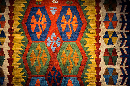 土耳其传统手制作地毯和背景图片