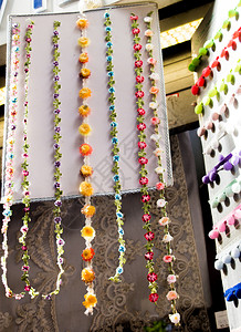 土耳其色彩多的针头工作刺绣花为背景图片