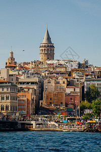 Galata塔台在伊斯坦布尔拜占庭的视图图片