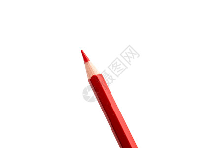 白色背景的红铅笔背景图片