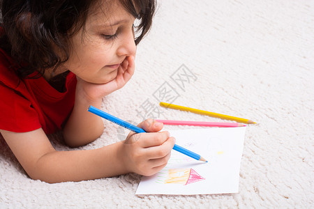 创意儿童绘画作为学前教育概念图片