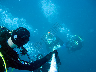 泰国普吉海岸近2018年6月日珊瑚礁上潜水的员珊瑚礁上潜水的员图片