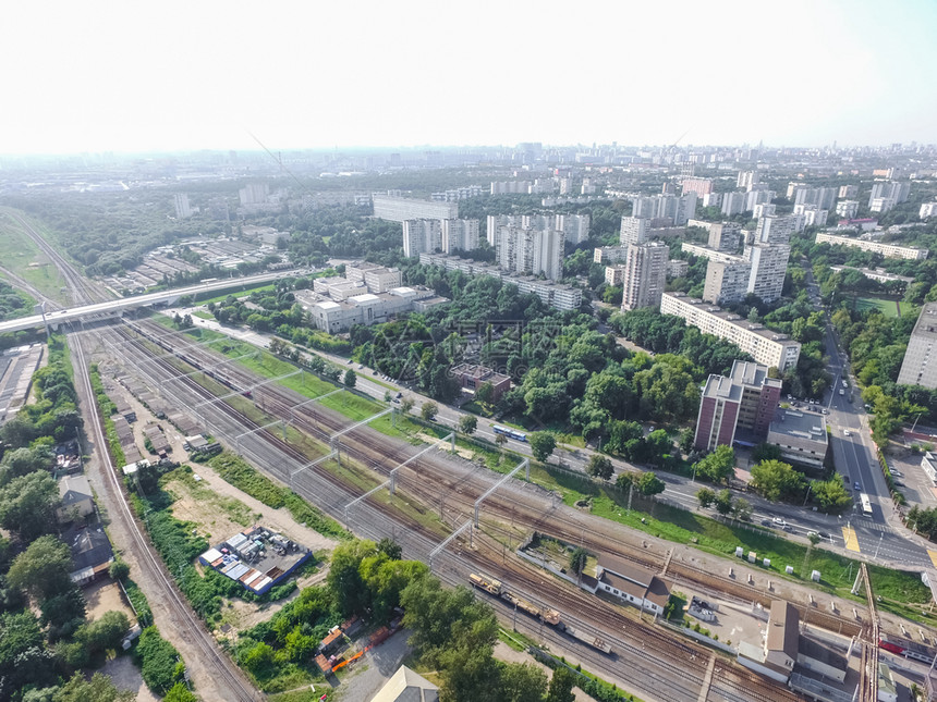 莫斯科市的顶端景色城市的建筑道路和其他基础设施从上面看城市景色从上面看城市景色图片