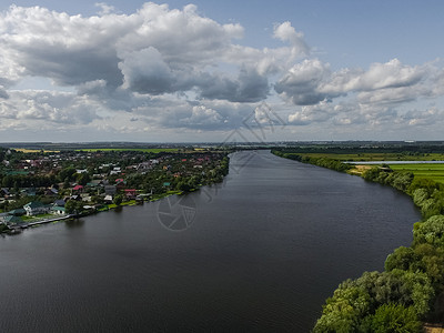 克拉约布拉兹莫斯科河从上面看莫斯科郊区背景