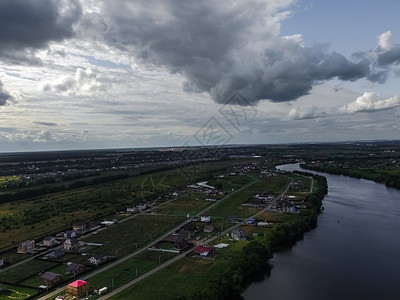 莫斯科河从上面看莫斯科郊区高清图片