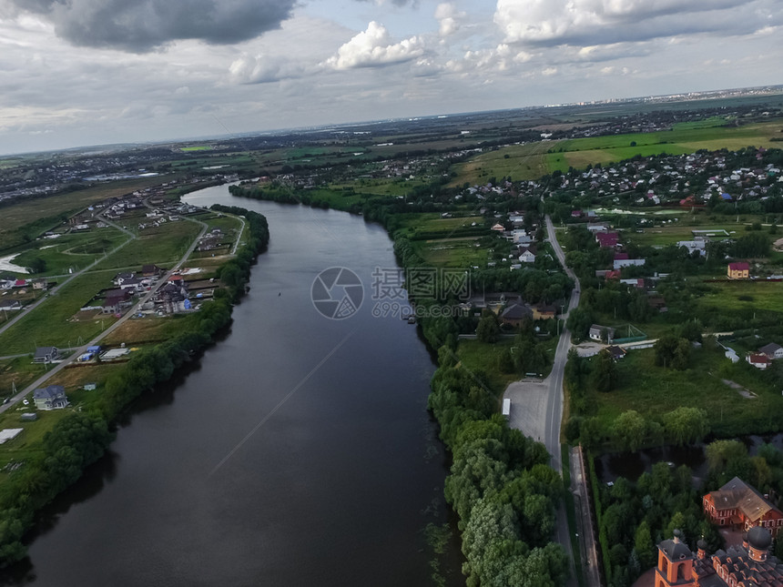 莫斯科河从上面看莫斯科郊区图片