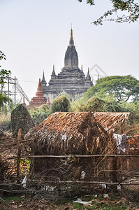 缅甸千座塔谷古老的宗教城市异徒配有塔和神庙缅甸千座塔谷背景图片