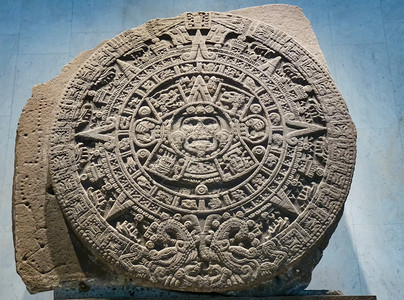古玛雅印第安人的磁盘日历高清图片