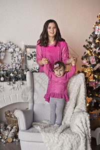 妈和女儿的圣诞照片装饰9403图片