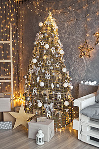 美丽的圣诞树装饰以数字形式呈现不寻常的圣诞树装饰938灯光图片