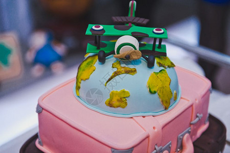 飞机模型蛋糕背景图片