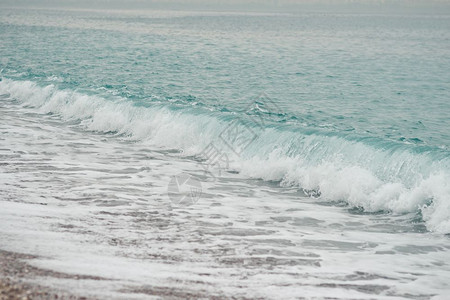 蓝色海浪中的小滚在小滩上8193图片