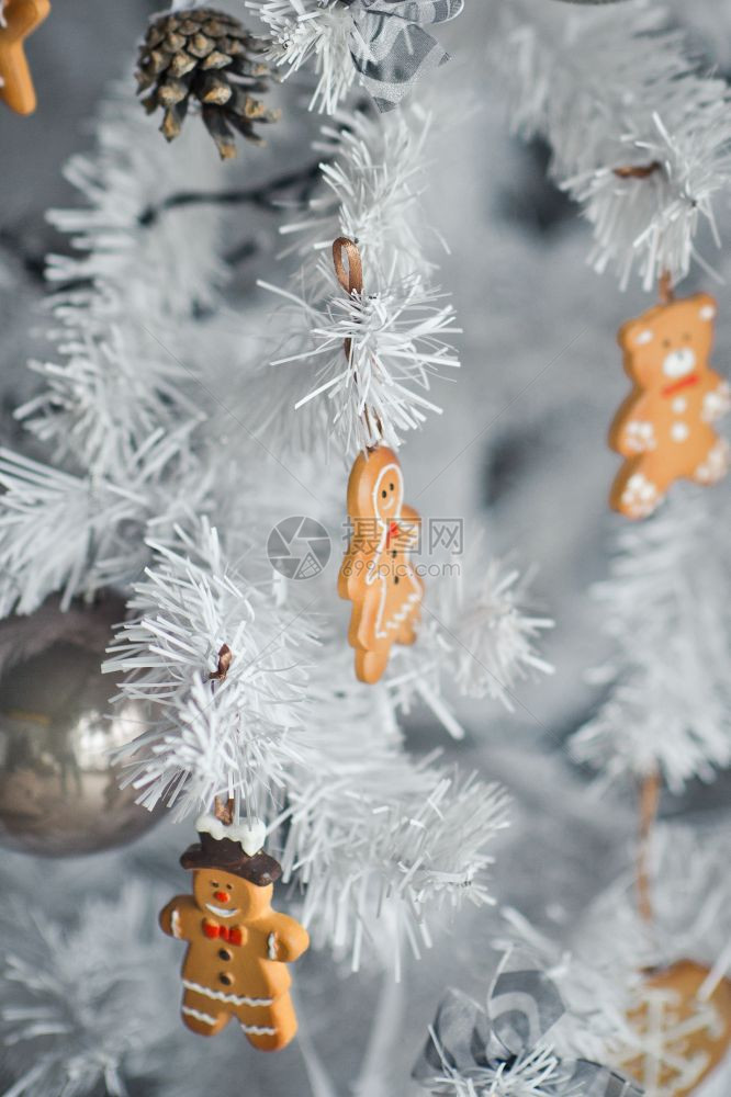 圣诞树装饰品由饼干配白圣诞树812图片