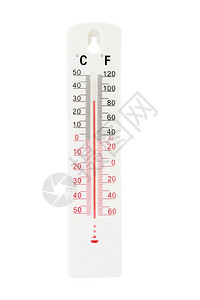 在白色背景上隔离的温度计剪切部分背景图片