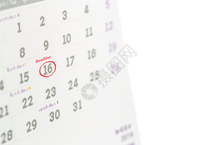 日期显示日历上写入的截止时间单字背景