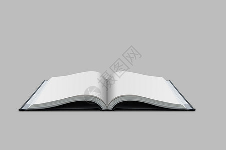 在白色设计纸背景剪切部分模拟空白书的打开版背景图片