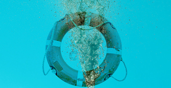 迪迪浮标水流喷洒和生命浮标及复制空间背景