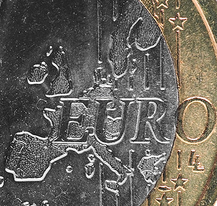 1欧元硬币洲联盟货币1欧元硬洲联盟图片