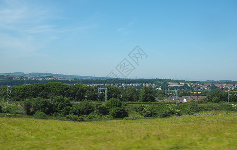 维森格拉斯从爱丁堡和格拉斯哥之间的火车上看到乡村全景爱丁堡和格拉斯哥之间的全景背景