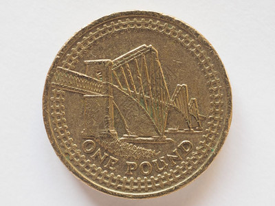 1英镑硬币联合王国货在苏格兰爱丁堡拥有福特桥1英镑硬币联合王国图片