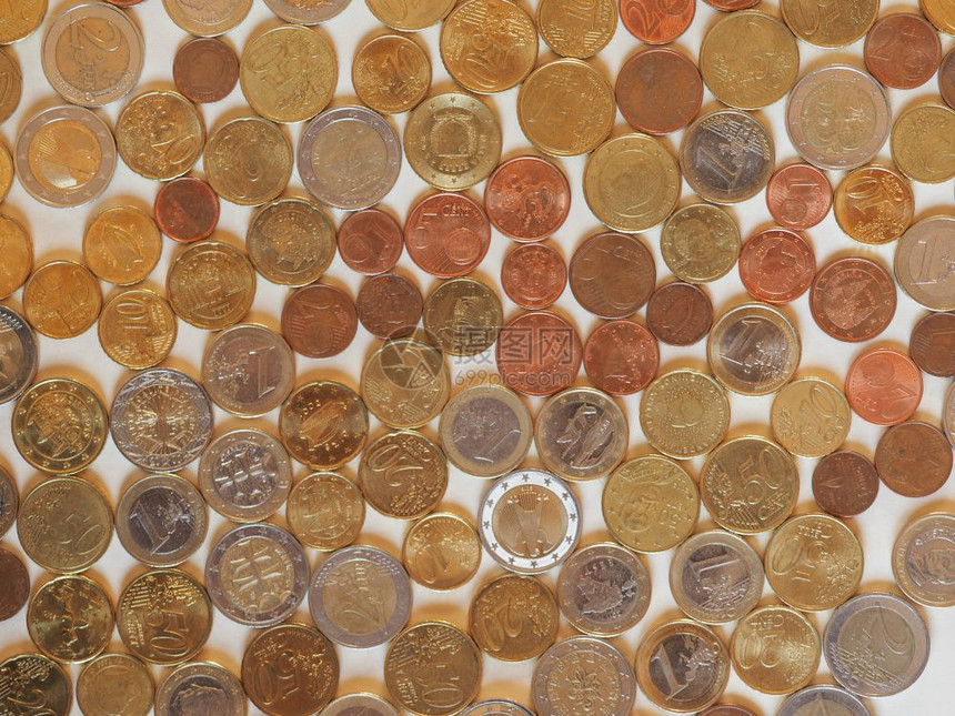 欧元硬币洲联盟货币作为背景有用欧元硬币洲联盟背景图片