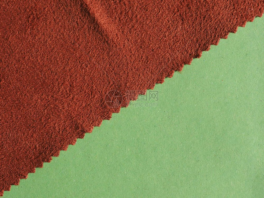 褐色织物观察样本用粉红色剪切割zigzag边框褐色织物观察样本图片