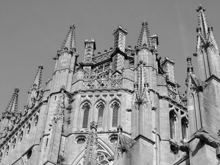 埃利大教堂前圣埃特纳德雷达教堂圣彼得和无分立三一教堂英国伊莱黑白两色图片