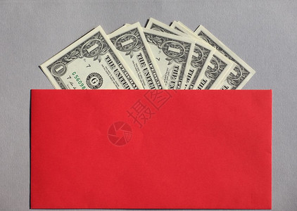 1美元钞票货币红封货币图片