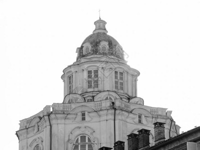 意大利都灵圣洛伦佐教堂穹顶黑白的意大利都灵图片