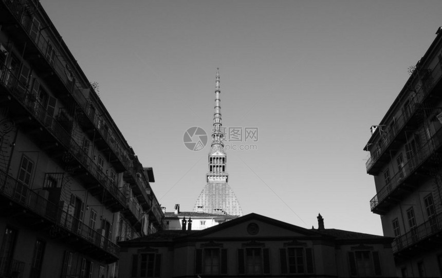 意大利都灵的莫尔安东尼利亚纳建筑黑白相间都灵黑白相间的安东尼利安娜鼹鼠图片