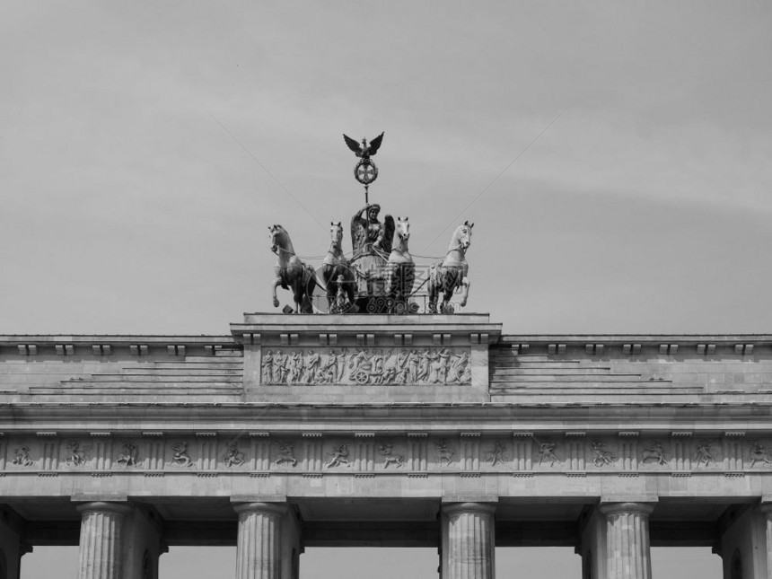 BrandenburgerTor勃兰登堡门德国柏林黑白图片