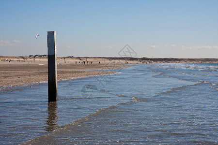 荷兰沙海岸带木壳背景
