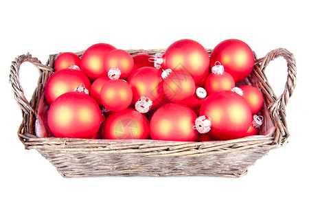 红圣诞球在一个木棍高清图片