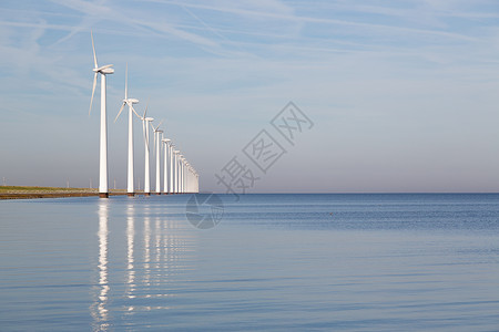 宁海中的荷兰离岸风力涡轮机高清图片