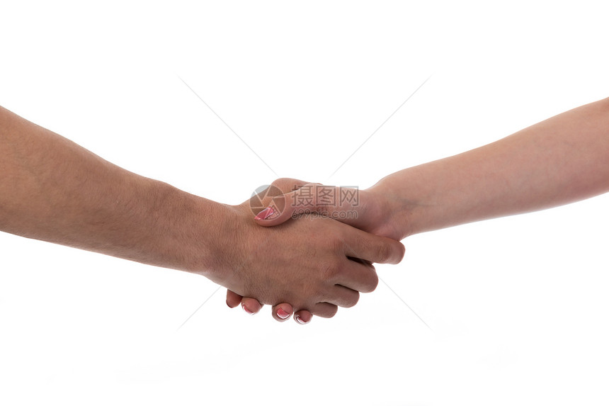 男人和女握手图片